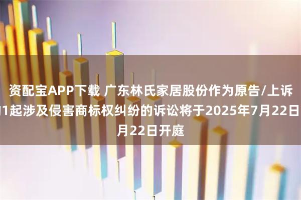 资配宝APP下载 广东林氏家居股份作为原告/上诉人的1起涉及侵害商标权纠纷的诉讼将于2025年7月22日开庭